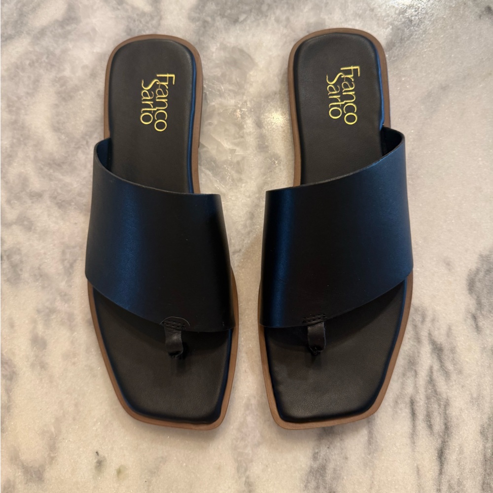 Franco Sarto Black Leather Sandals